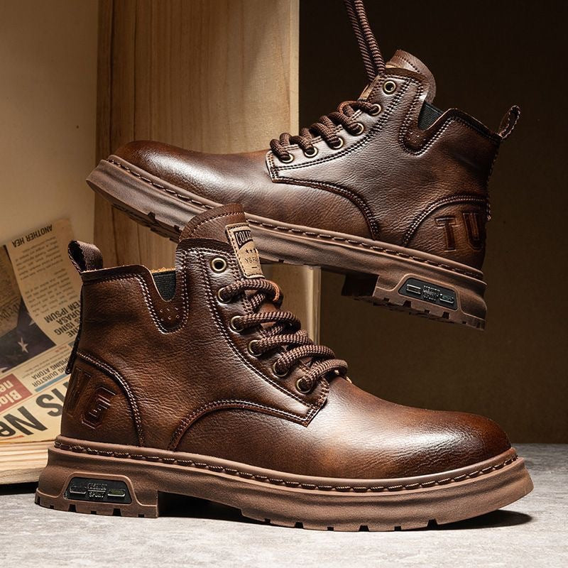 Men’s Orthopedic Leather Boots – Anti-Slip, Durable, All-Day Comfort
