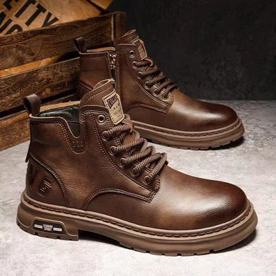 Men’s Orthopedic Leather Boots – Anti-Slip, Durable, All-Day Comfort